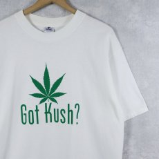 画像1: "Got Kush?" ガンジャ パロディプリントTシャツ L (1)