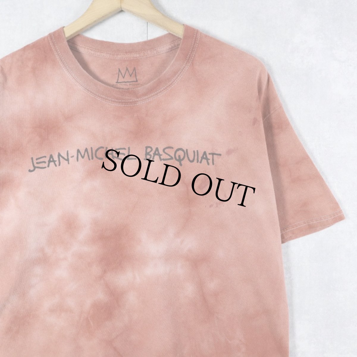 画像2: JEAN-MICHEL BASQUIAT アートプリント タイダイTシャツ L (2)