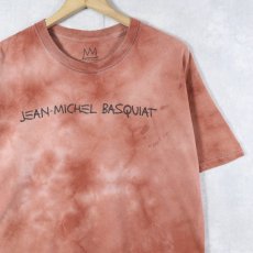 画像2: JEAN-MICHEL BASQUIAT アートプリント タイダイTシャツ L (2)