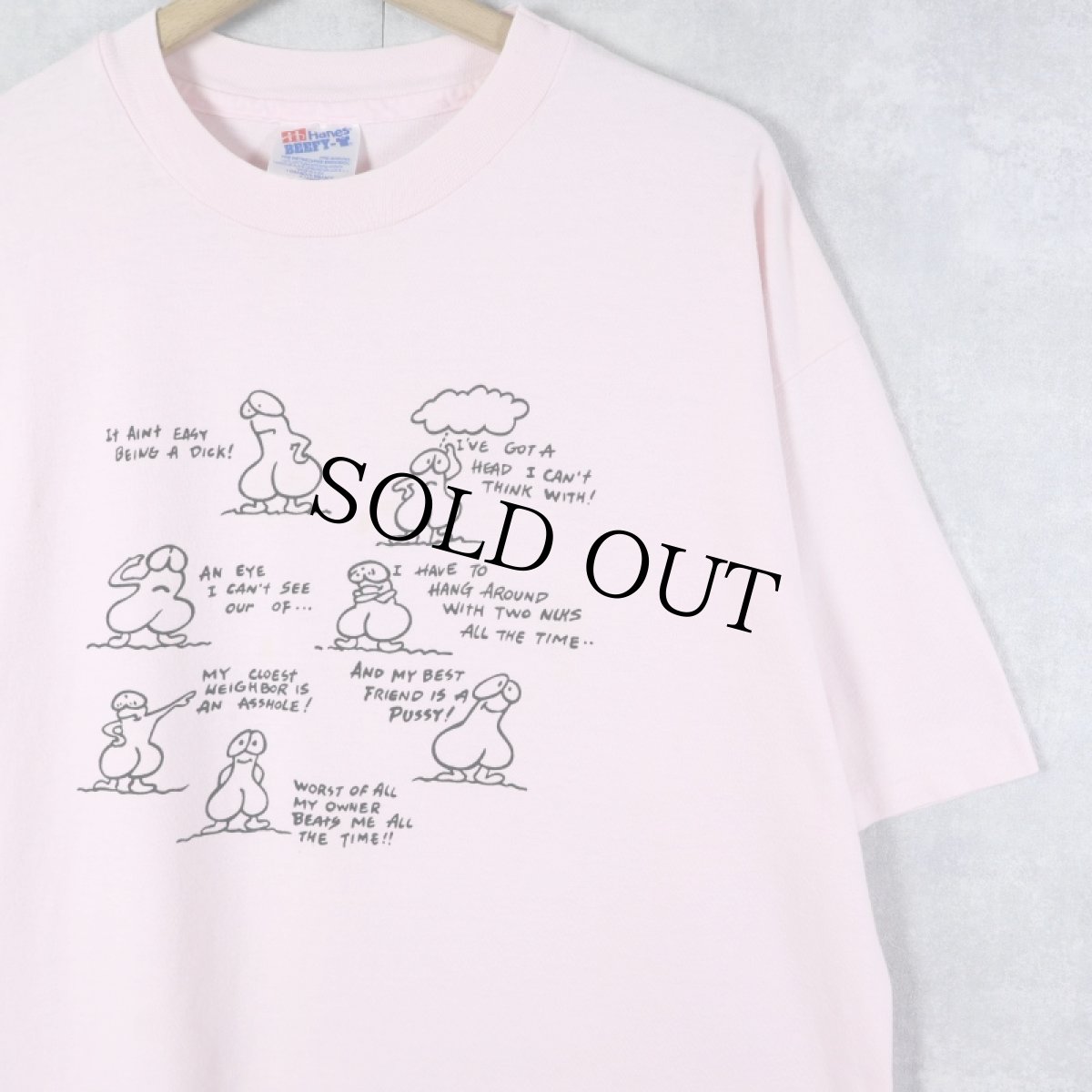 画像1: 90's USA製 シュールイラスト エロプリントTシャツ XL (1)