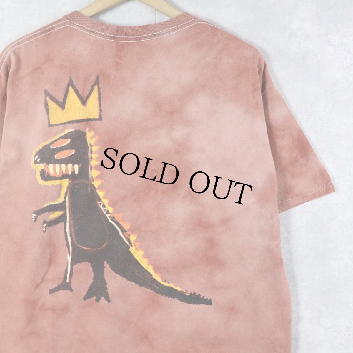 画像1: JEAN-MICHEL BASQUIAT アートプリント タイダイTシャツ L (1)