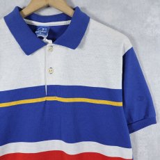 画像1: 90's OCEAN PACIFIC ボーダー柄ポロシャツ XL (1)