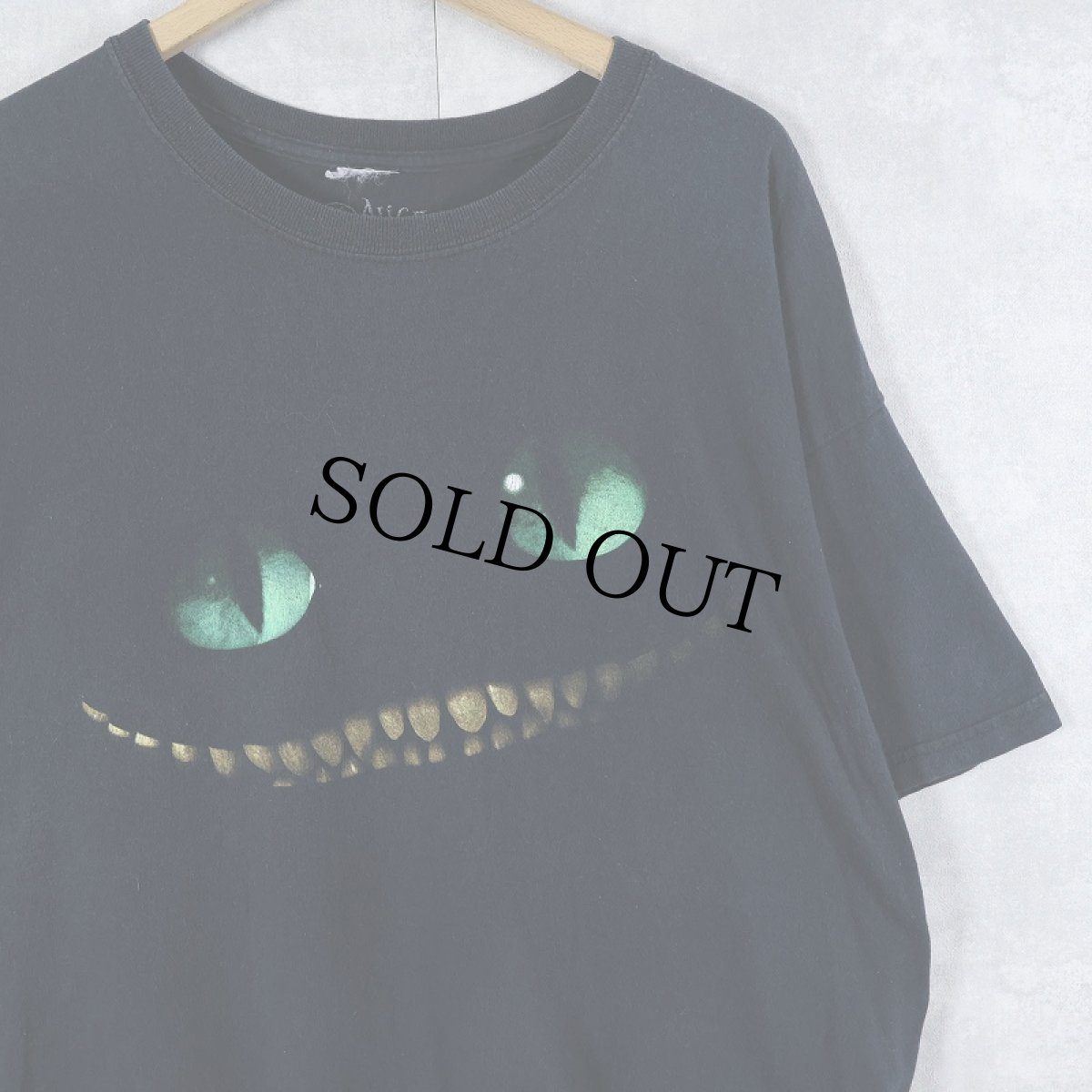 画像1: Alice in Wonderland "Cheshire Cat" 映画プリントTシャツ BLACK XL (1)