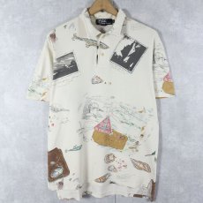 画像1: 90's POLO Ralph Lauren USA製 総柄ポロシャツ S (1)