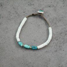 画像1: RORAN "Turquoise × HIMARAYA Shell" ブレスレット (1)