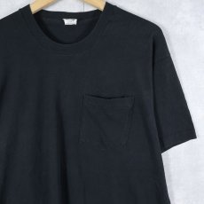 画像1: 90's FRUIT OF THE LOOM USA製 無地ポケットTシャツ BLACK L (1)