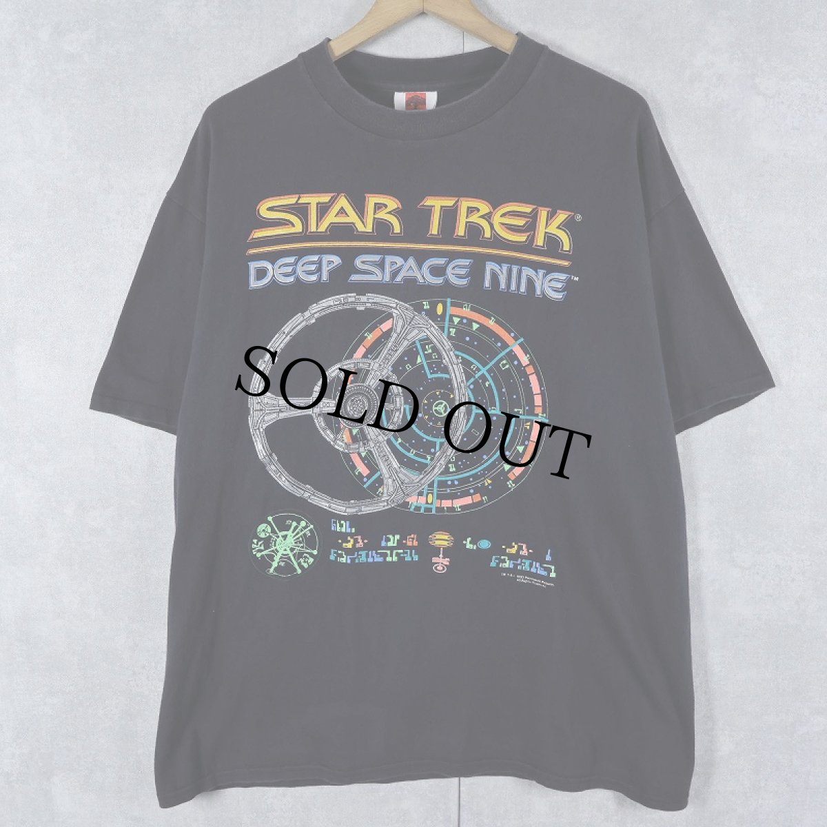 画像1: 90's STAR TREK USA製 "Deep Space Nine" SFテレビドラマプリントTシャツ BLACK XL  (1)