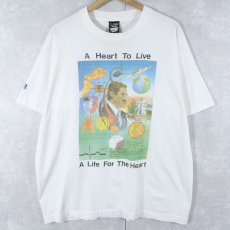 画像1: 90's EDMONTON CARDIAC FITNESS INSTITUTE CANADA製 イラストプリントTシャツ XL (1)