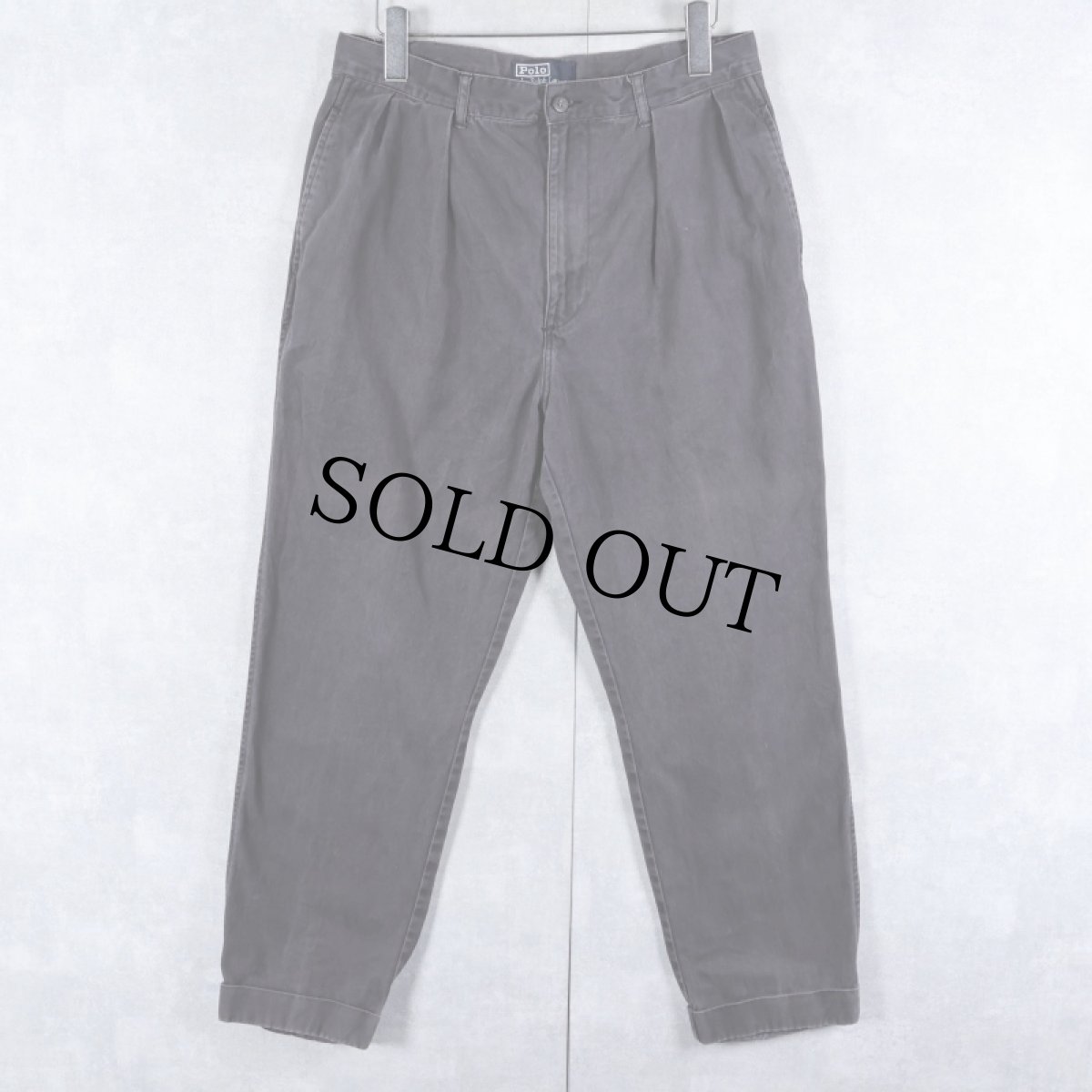 画像1: POLO Ralph Lauren "POLO CHINO" 2タック コットンチノトラウザーズ W30 (1)