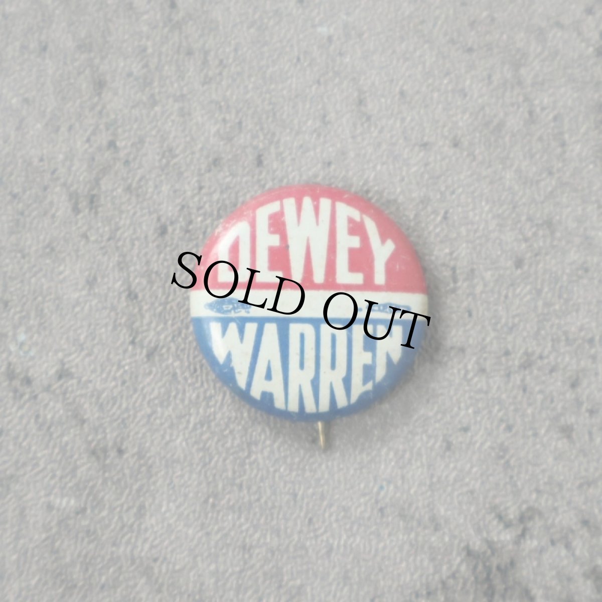 画像1: VINTAGE "DEWEY WARREN" 選挙 缶バッジ (1)