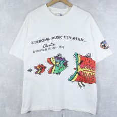 画像1: 90's SKOAL MUSIC USA製 "CATCH SKOAL MUSIC AT SPRING BREAK..." 音楽イベント 巻きプリントTシャツ XL (1)