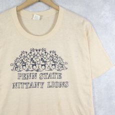 画像1: 70〜80's Velva Sheen USA製 "PENN STATE NITTANY LIONS" キャラクタープリントTシャツ XL (1)
