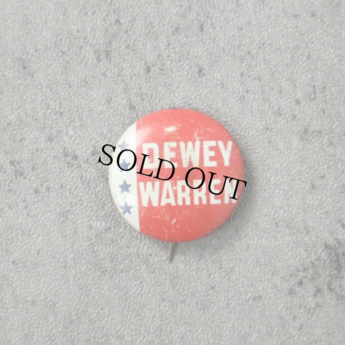 画像1: VINTAGE "DEWEY WARREN" 選挙 缶バッジ (1)