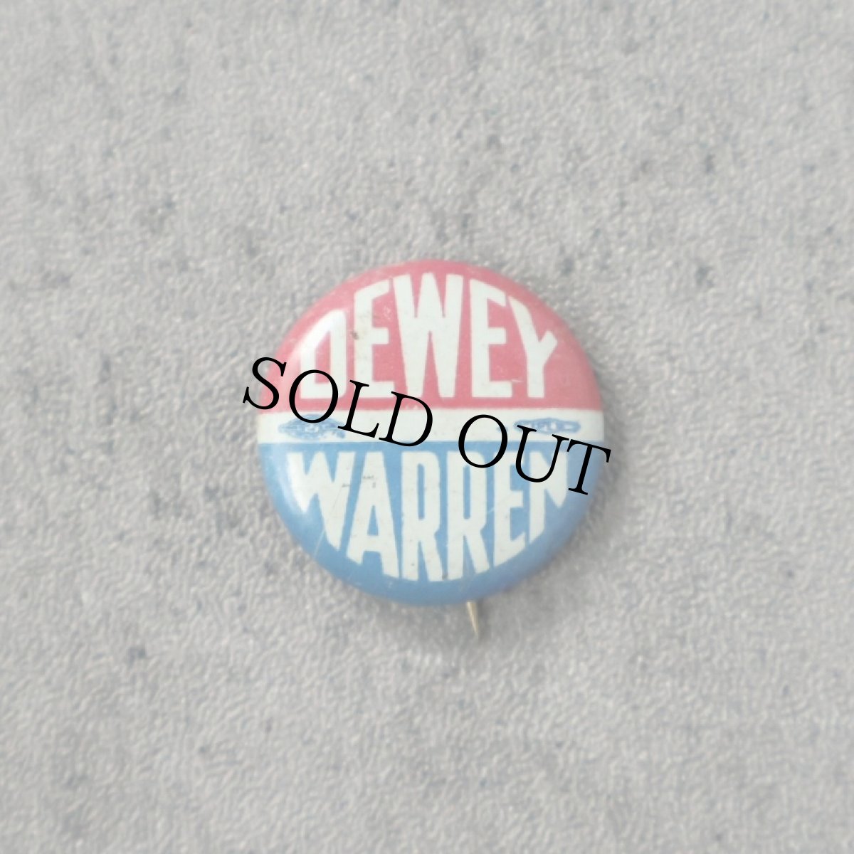 画像1: VINTAGE "DEWEY WARREN" 選挙 缶バッジ (1)