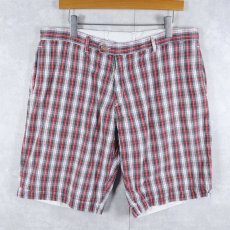 画像1: POLO Ralph Lauren チェック柄 リバーシブル コットンショーツ W37 (1)