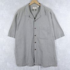 画像1: ARROW KHAKIS チェック柄 コットンオープンカラーシャツ L (1)