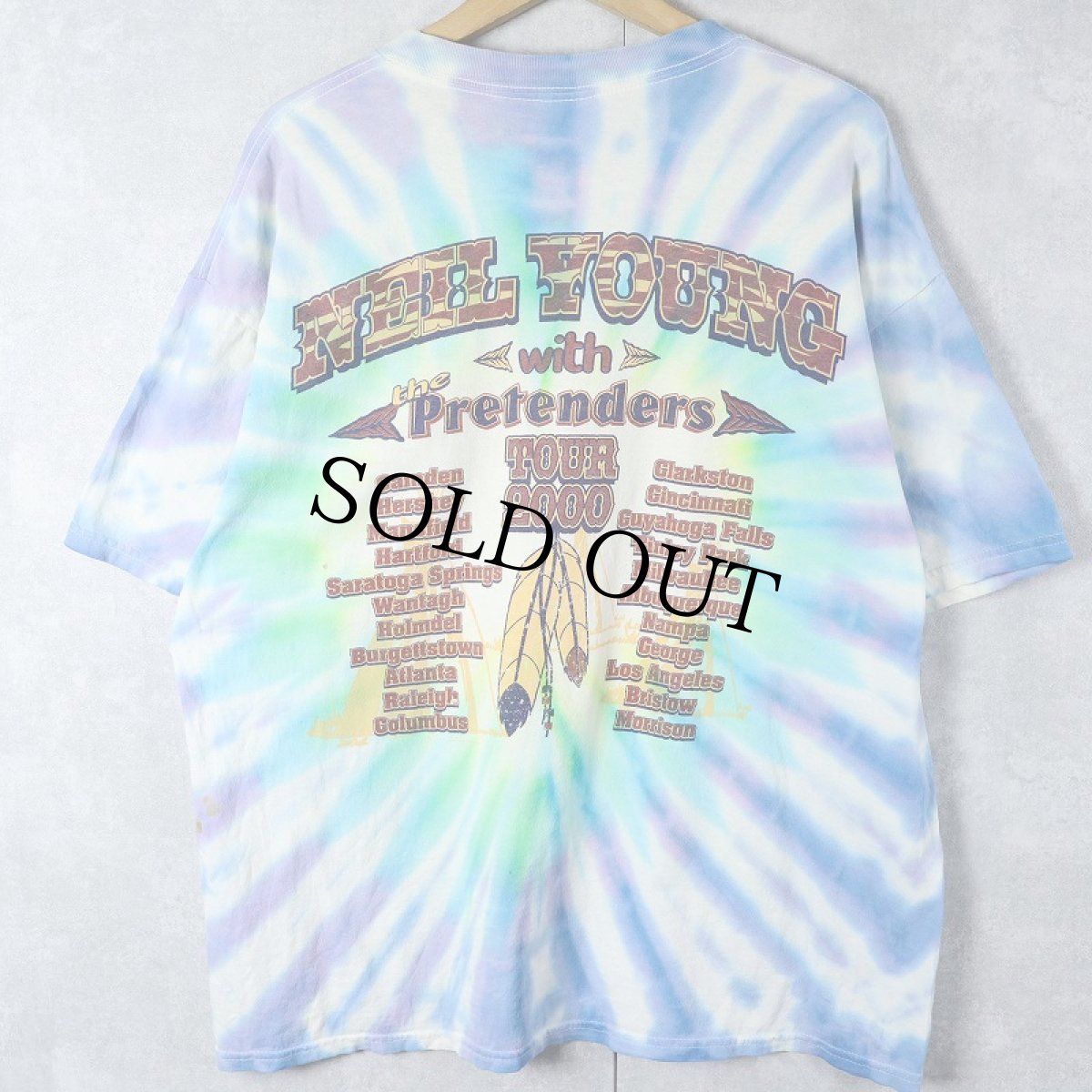 画像2: 2000's NEIL YOUNG "Summer Tour" タイダイ ミュージシャンツアーTシャツ XL (2)