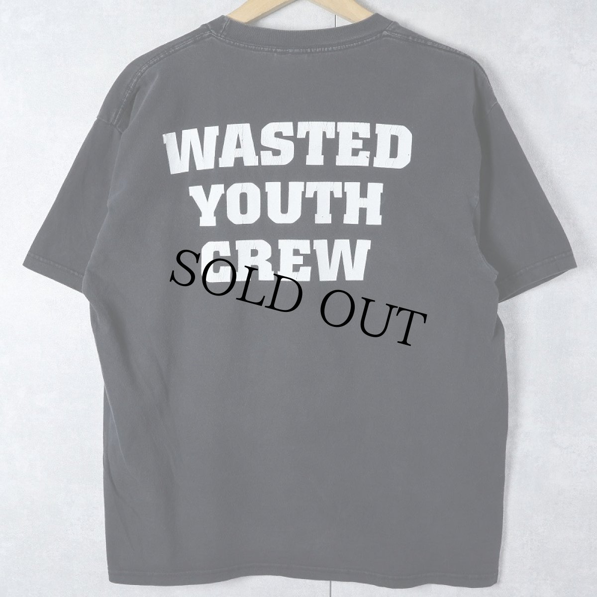 画像2: Blood for Blood "WASTED YOUTH CREW" ハードコア・パンクバンド プリントTシャツ BLACK L (2)