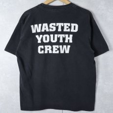 画像2: Blood for Blood "WASTED YOUTH CREW" ハードコア・パンクバンド プリントTシャツ BLACK L (2)