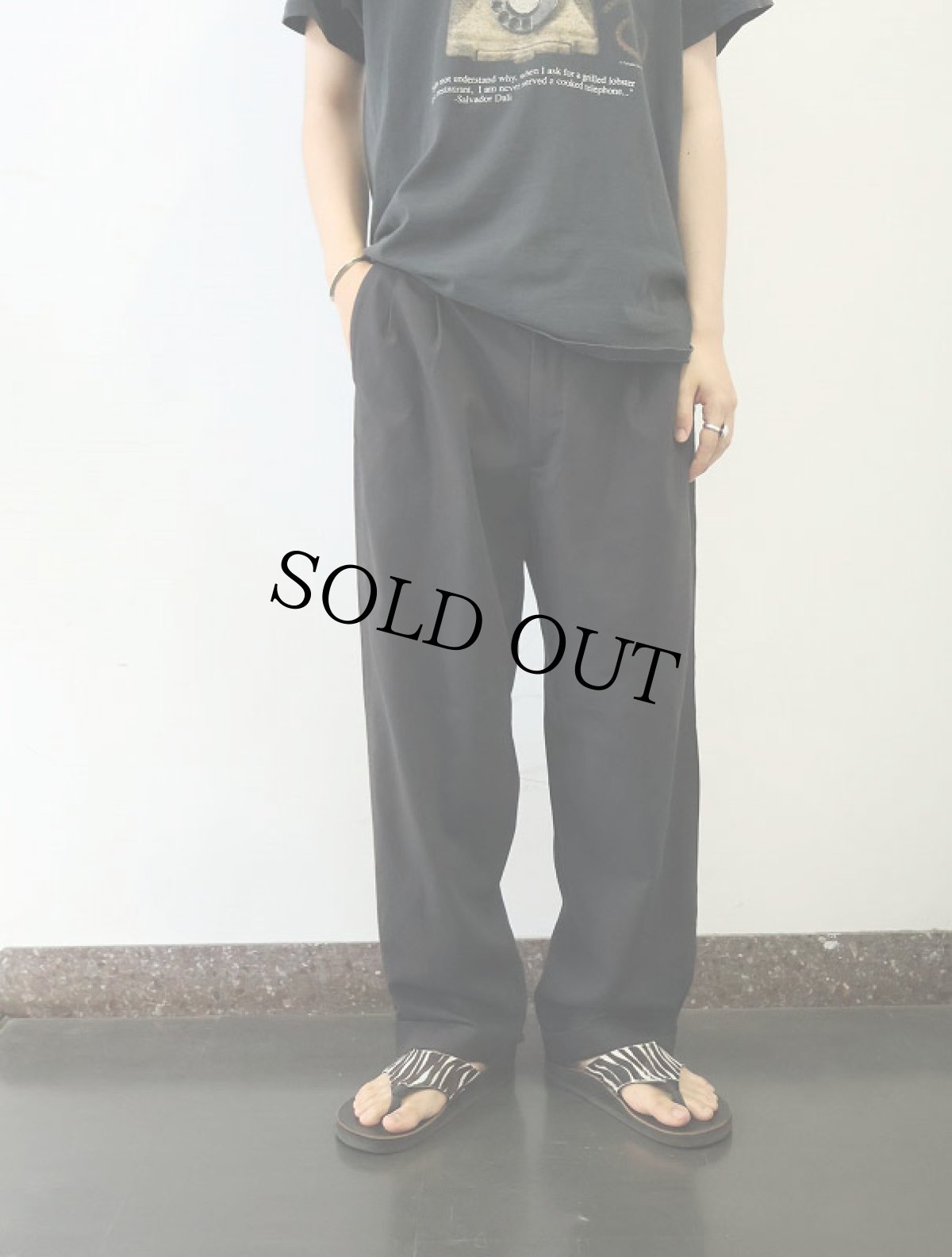 画像1: Montefino Uomo ウール×ポリエステル 2タックスラックス BLACK W33 (1)