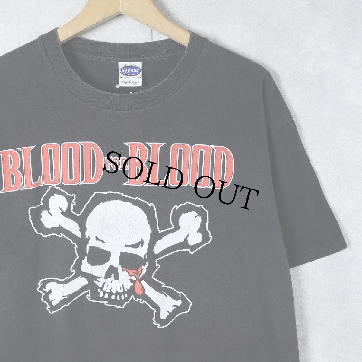 画像1: Blood for Blood "WASTED YOUTH CREW" ハードコア・パンクバンド プリントTシャツ BLACK L (1)