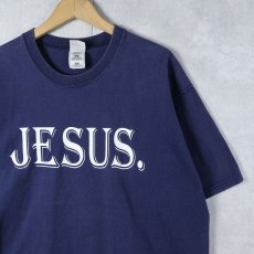 画像1: "JESUS." ジーザスプリントTシャツ NAVY XL (1)