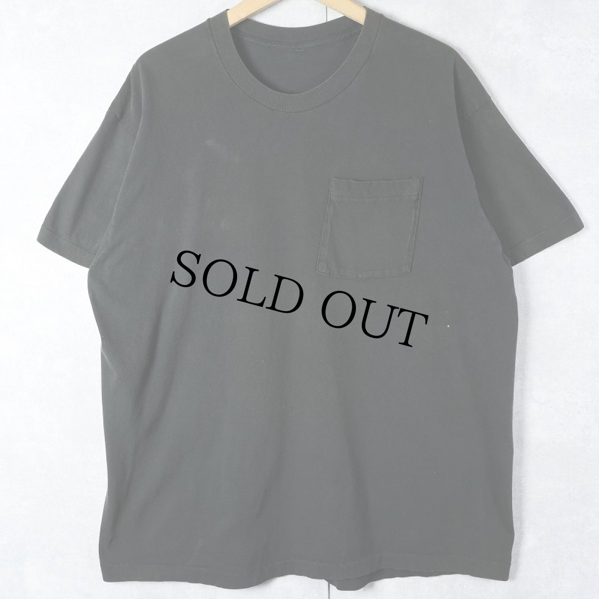 画像1: 80〜90's 無地ポケットTシャツ BLACK (1)