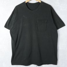 画像1: 80〜90's 無地ポケットTシャツ BLACK (1)