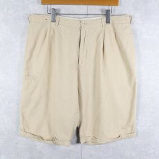 画像1: リネン×レーヨン 2タックショーツ W37 (1)