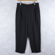 画像2: Montefino Uomo ウール×ポリエステル 2タックスラックス BLACK W33 (2)