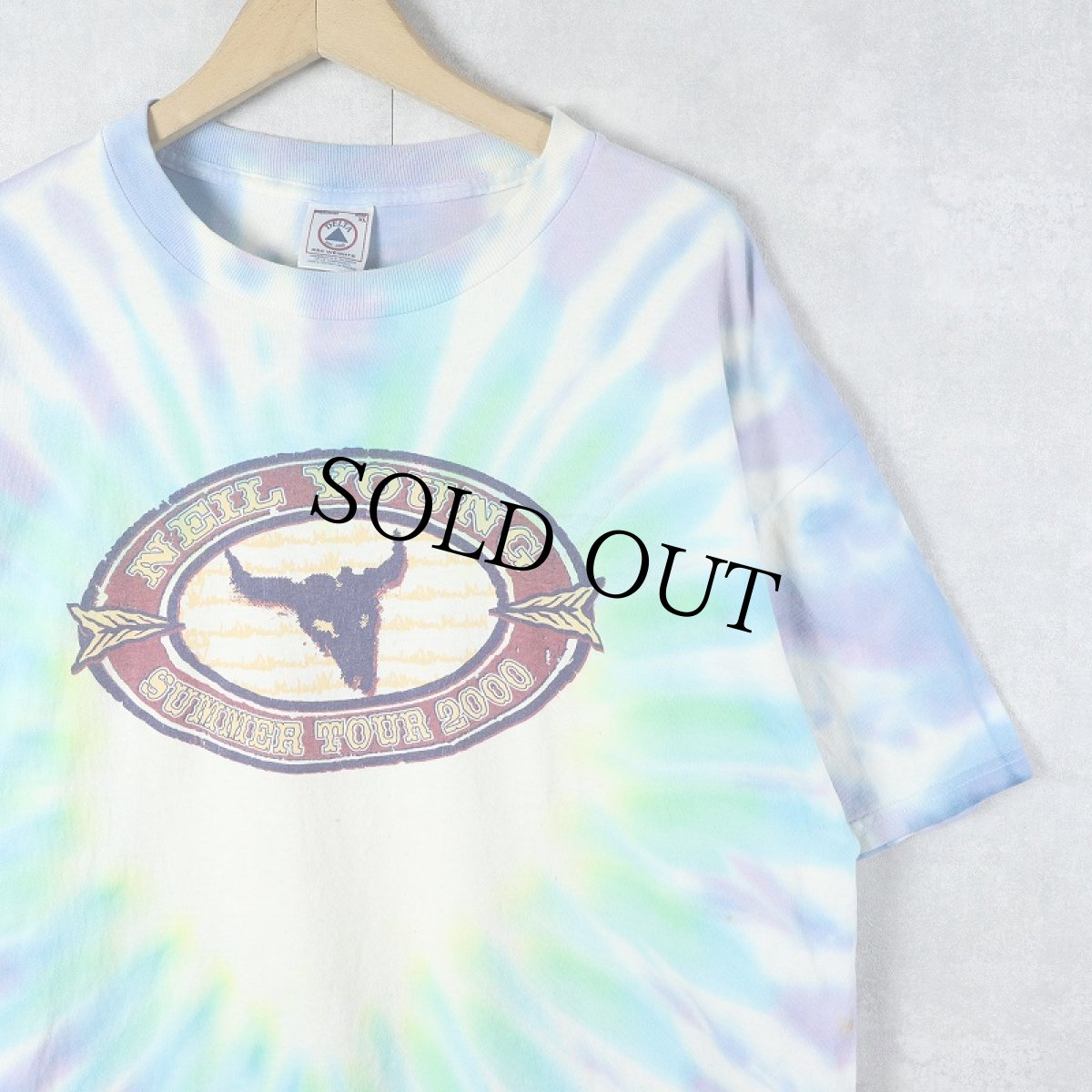 画像1: 2000's NEIL YOUNG "Summer Tour" タイダイ ミュージシャンツアーTシャツ XL (1)