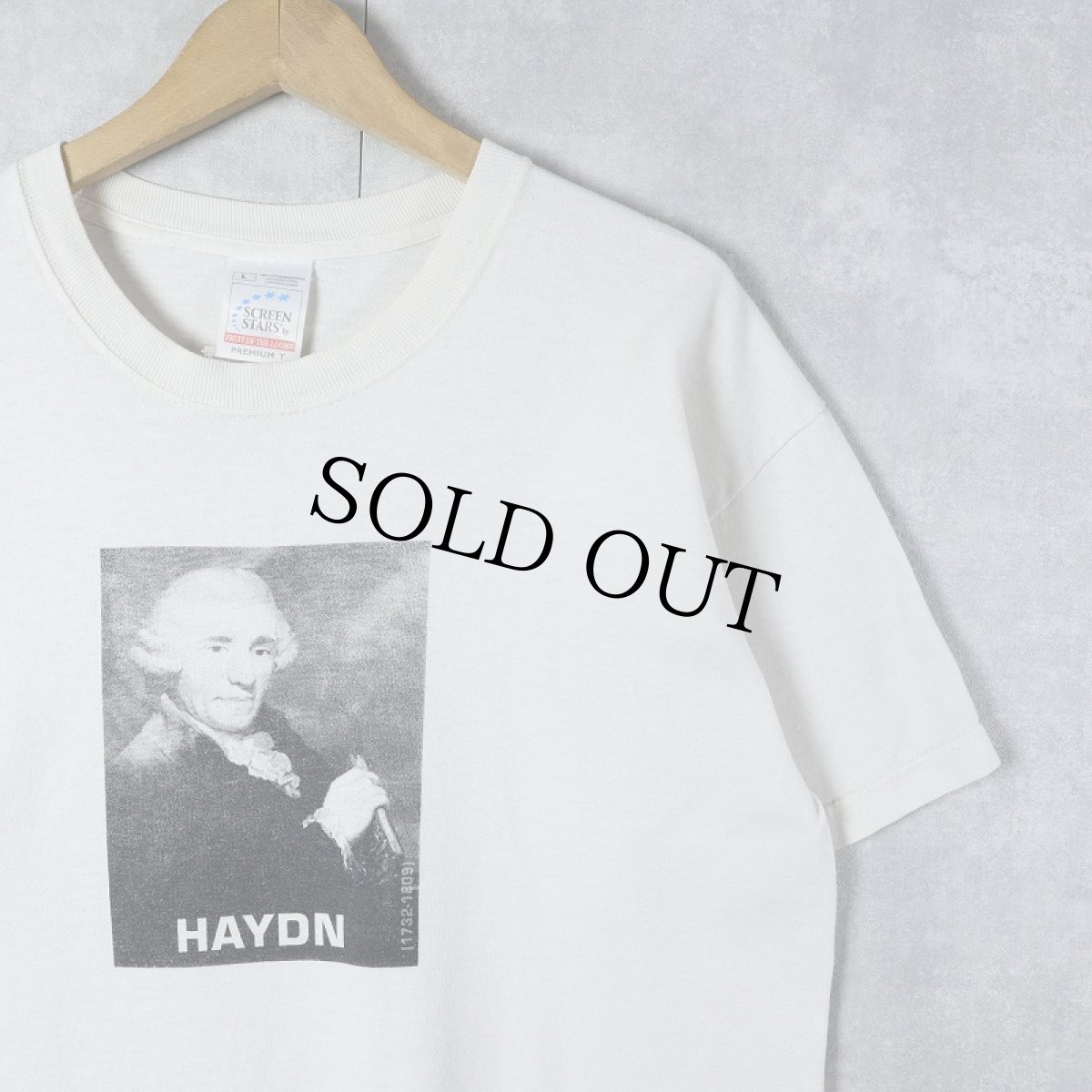 画像1: 2000's Franz Joseph Haydn 音楽家プリントTシャツ L (1)