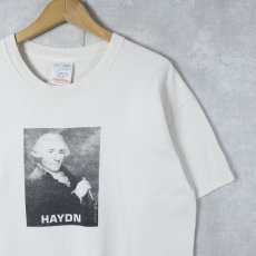 画像1: 2000's Franz Joseph Haydn 音楽家プリントTシャツ L (1)