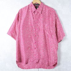 画像1: SILK CLUB 星柄 シルクシャツ M (1)