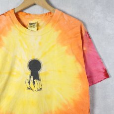 画像1: 90's "FREAK SHOW" タイダイ イラストプリントTシャツ L (1)