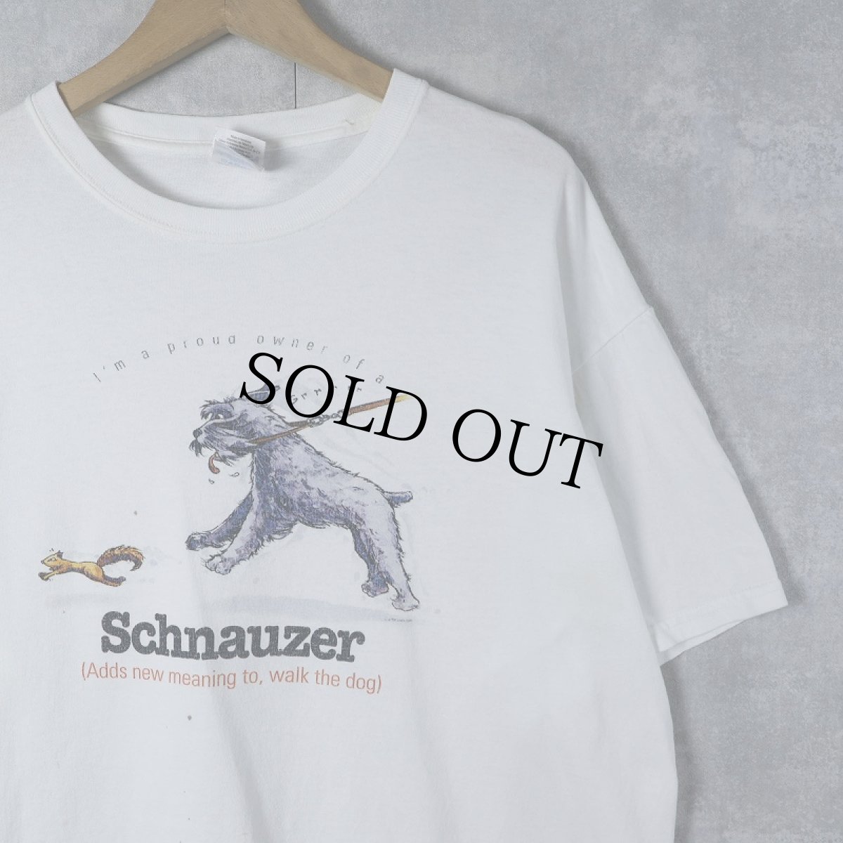 画像1: 2000's "Schnauzer" 犬プリントTシャツ L (1)