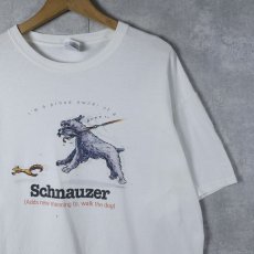 画像1: 2000's "Schnauzer" 犬プリントTシャツ L (1)