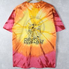 画像2: 90's "FREAK SHOW" タイダイ イラストプリントTシャツ L (2)