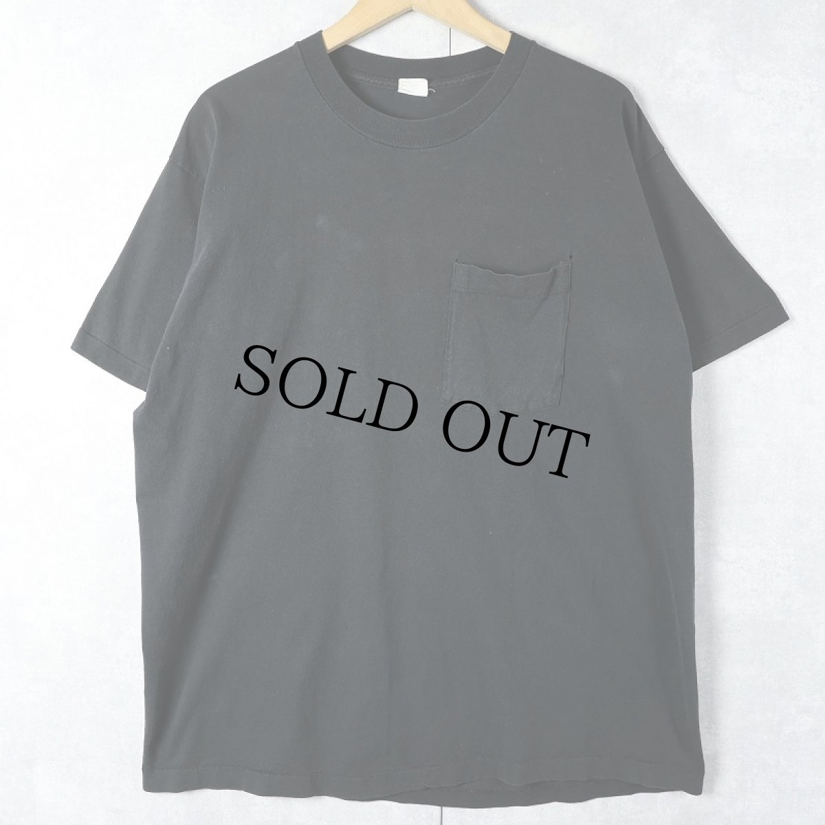 画像1: 80's BVD 無地ポケットTシャツ BLACK XXL (1)