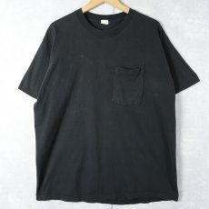 画像1: 80's BVD 無地ポケットTシャツ BLACK XXL (1)