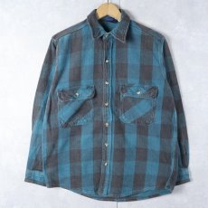 画像1: 90's DAKOTA バッファローチェック柄 ヘビーネルシャツ M (1)