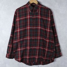 画像2: Ralph Lauren チェック柄 ロゴ刺繍 コットンボタンダウンシャツ L (2)