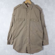 画像1: 80's BANANA REPUBLIC コットンサファリシャツ M (1)