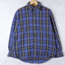画像1: ST. JOHN'S BAY オンブレーチェック柄 ヘビーネルシャツ M (1)
