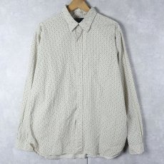 画像1: POLO Ralph Lauren 総柄 マチ付き コットンシャツ L (1)