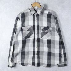 画像1: 70〜80's FIVE BROTHER USA製 ブロックチェック柄 ヘビーネルシャツ XL (1)