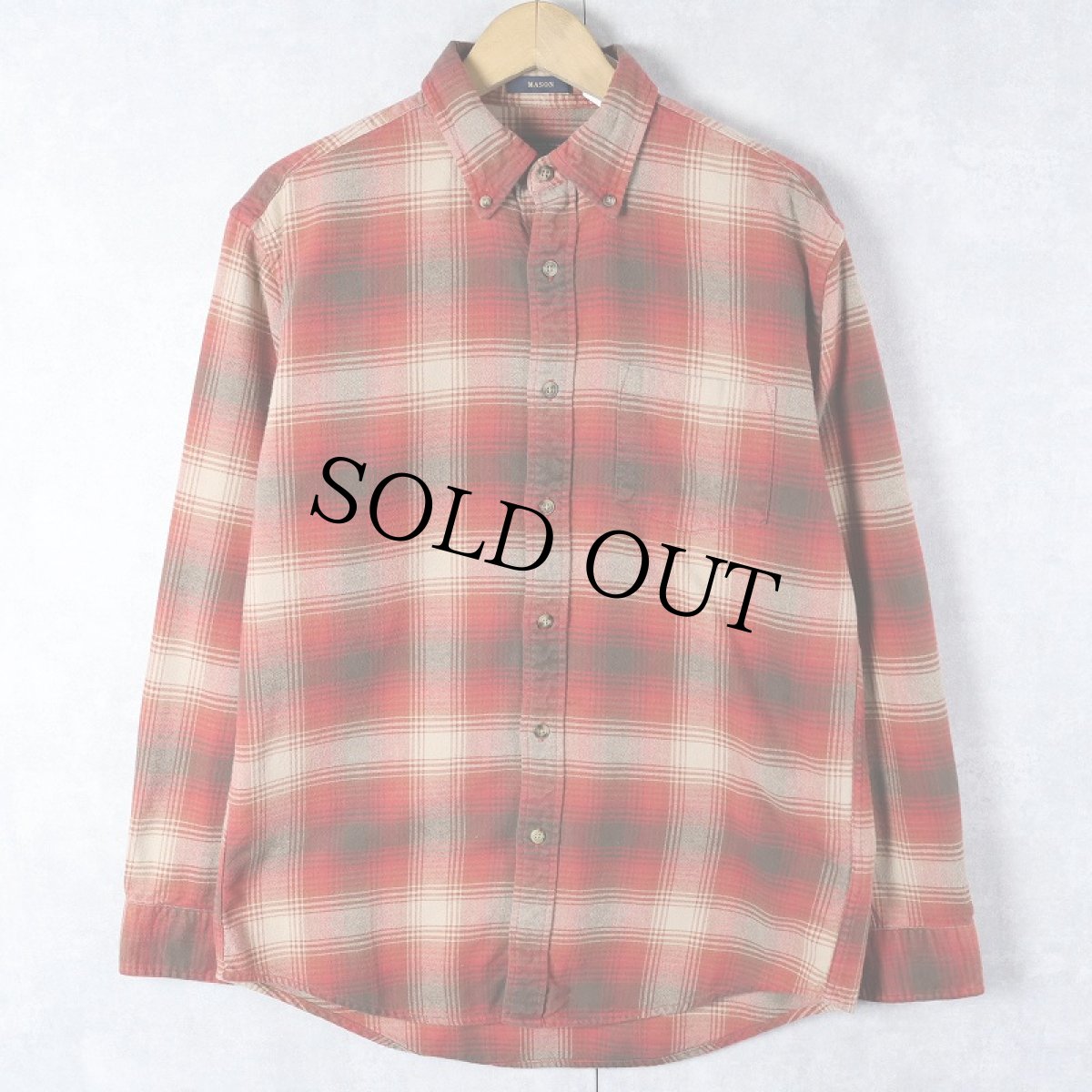 画像1: PENDLETON オンブレーチェック柄 ボタンダウン ライトネルシャツ M (1)