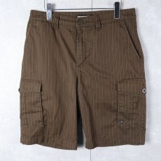 画像1: QUIKSILVER ストライプ柄 カーゴショーツ W33 (1)