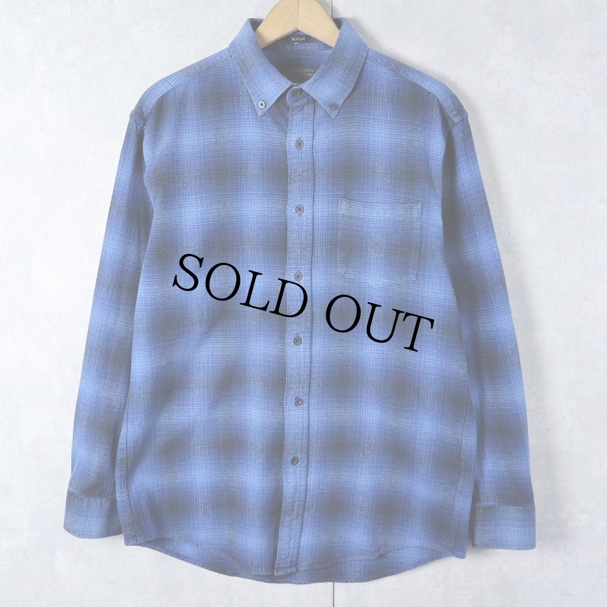 画像1: PENDLETON オンブレーチェック柄 ボタンダウン ライトネルシャツ M (1)