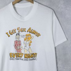画像1: 80〜90's "I GET SEX ALMOST EVERY NIGHT!" エロプリントTシャツ  (1)